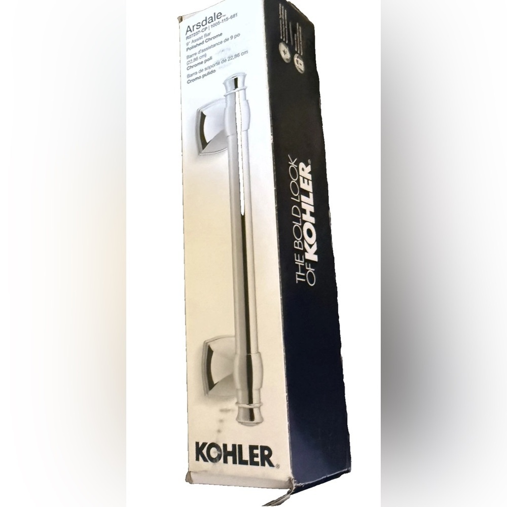 NEW OPEN BOX KOHLER Arsdale 9" Assist Bar Polished Chrome R27237-CP